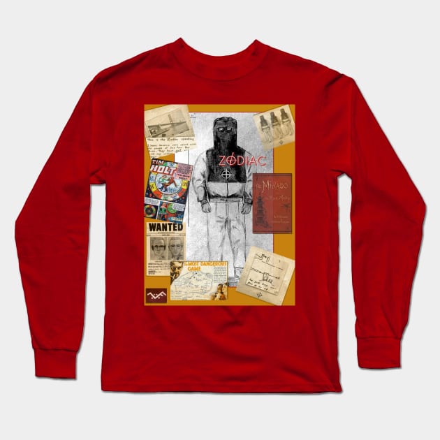 Zodiac Killer - Inspiration / Influences Collage Long Sleeve T-Shirt by Beanietown Media Designs